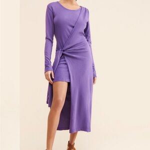 Vibrant Purple Scoop Neck Knit Top